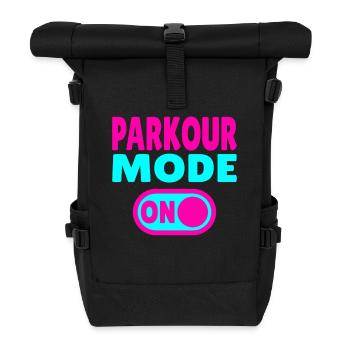 Parkour Mode ON - Rolltop Rucksack - Schwarz - Vorne