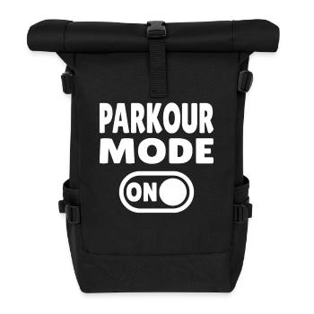 Parkour Mode ON - Rolltop Rucksack - Schwarz - Vorne