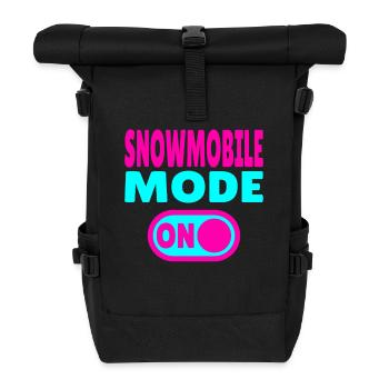 Snowmobile Mode ON - Rolltop Rucksack - Schwarz - Vorne