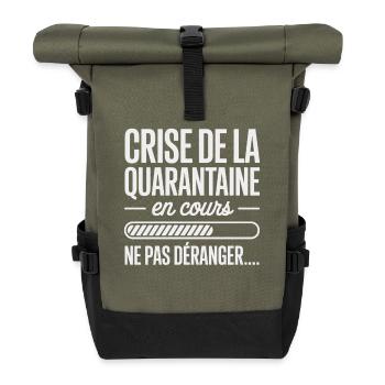 Anhaltende Midlife-Crisis - Rolltop Rucksack - Olive/Schwarz - Vorne