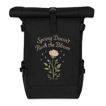 Achtsames Wachstum, Frühlingserneuerung, - Rolltop Rucksack - Schwarz - Vorne