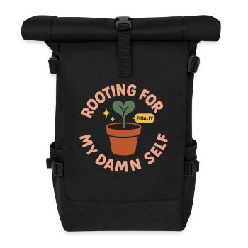 Achtsames Wachstum, Frühlingserneuerung, - Rolltop Rucksack - Schwarz - Vorne
