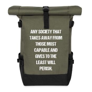toute société qui prive ces - Sac à dos roll top - olive/noir - Devant
