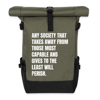 toute société qui prive ces - Sac à dos roll top - olive/noir - Devant