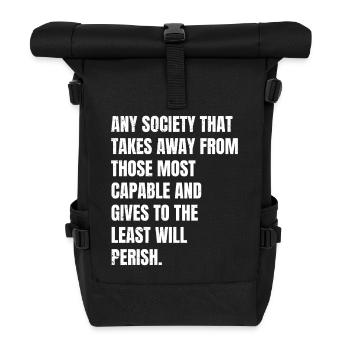 any society that takes away from those most cap - Roll Top Backpack - black - Front