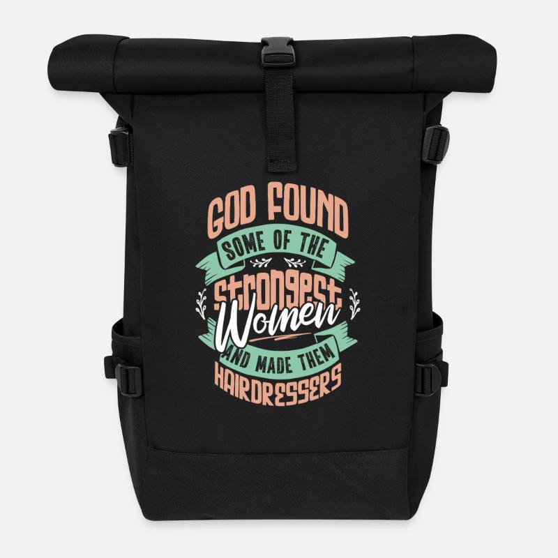 Cadeau de motivation coiffeur - Sac à dos roll top - noir