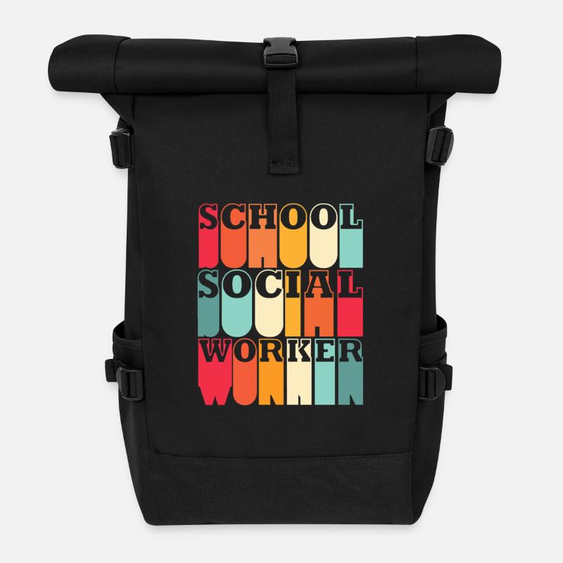 Sozialarbeiterin Sozialpädagoge Sozialarbeiter - Rolltop Rucksack - Schwarz