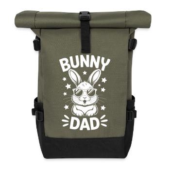 Bunny Saying, Dad Rabbit, Father Bunny Gift - Roll Top Backpack - olive/black - Front