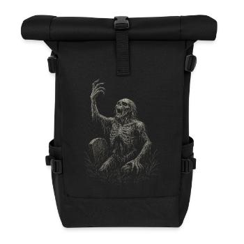 Erwachen Der Untoten In Gruseliger Nacht - Rolltop Rucksack - Schwarz - Vorne