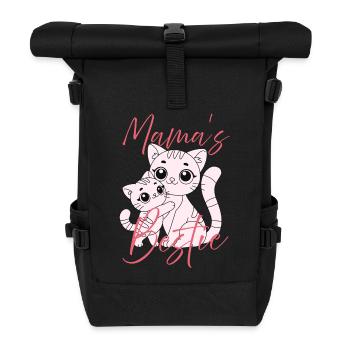Mom and Kittens Bestie - Roll Top Backpack - black - Front