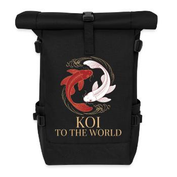 Humor Koi Fish Japanese Asian - Roll Top Backpack - black - Front