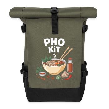 Pho Kit Nudelschüssel Foodie Asiatische - Rolltop Rucksack - Olive/Schwarz - Vorne