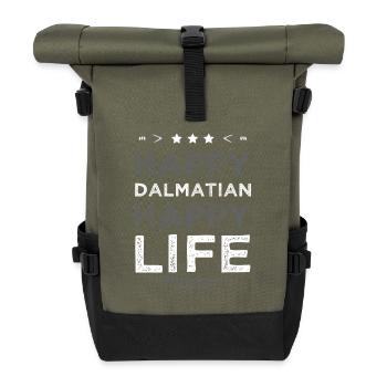 Dalmatian Happy Life - Rolltop Rucksack - Olive/Schwarz - Vorne