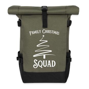 Family Christmas Tree Squad - Roll Top Backpack - olive/black - Front