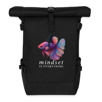 Mindset Fighting Fish Helmet, Motivational Saying  - Sac à dos roll top - noir - Devant