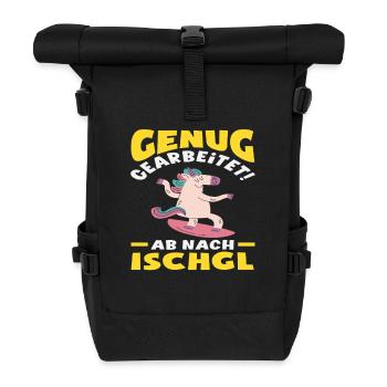 Ischgl Ski Holiday Fun Après Ski Alps Party - Roll Top Backpack - black - Front