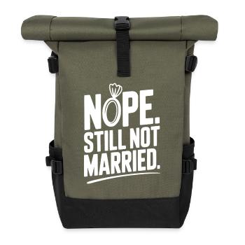 Nope Still Not Married - Roll Top Backpack - olive/black - Front