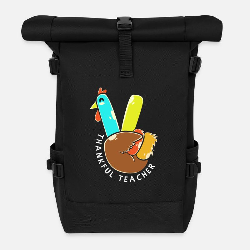 Thanksgiving Lehrerin Lehrer - Rolltop Rucksack - Schwarz