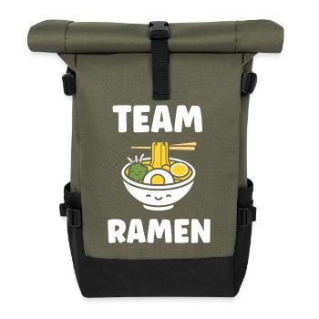 Team Ramen Bowls Kawaii - Rolltop Rucksack - Olive/Schwarz - Vorne