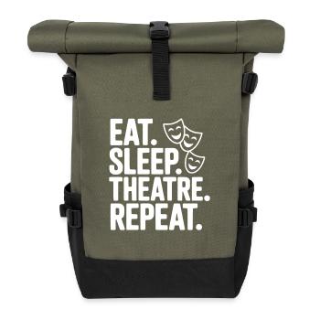 Manger, dormir, théâtre, répéter - Sac à dos roll top - olive/noir - Devant