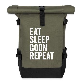 Manger, Dormir, Regarder, Répéter, Aller - Sac à dos roll top - olive/noir - Devant