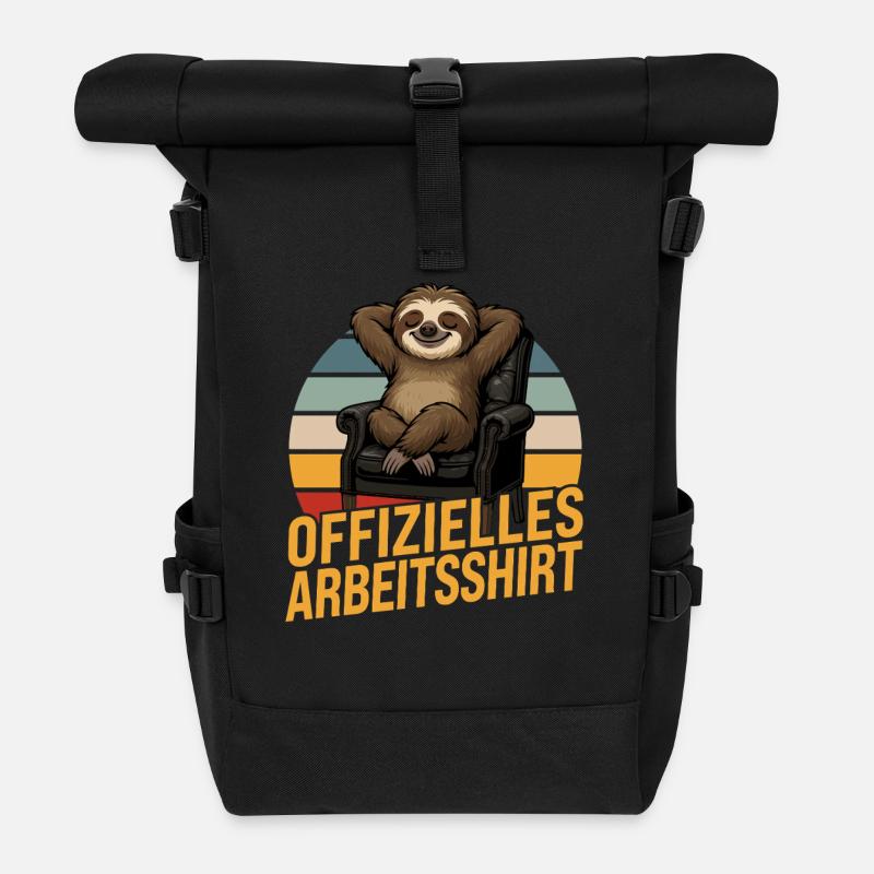 Official Work Shirt Sloth Lazy Lounging - Roll Top Backpack - black