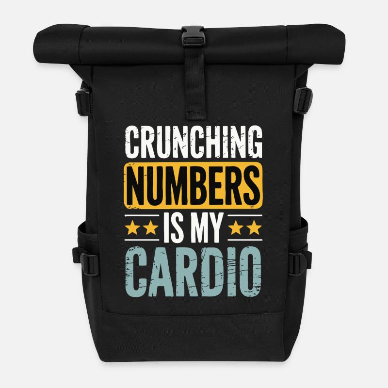 Crunching Numbers - Cardio Finanzhumor - Rolltop Rucksack - Schwarz