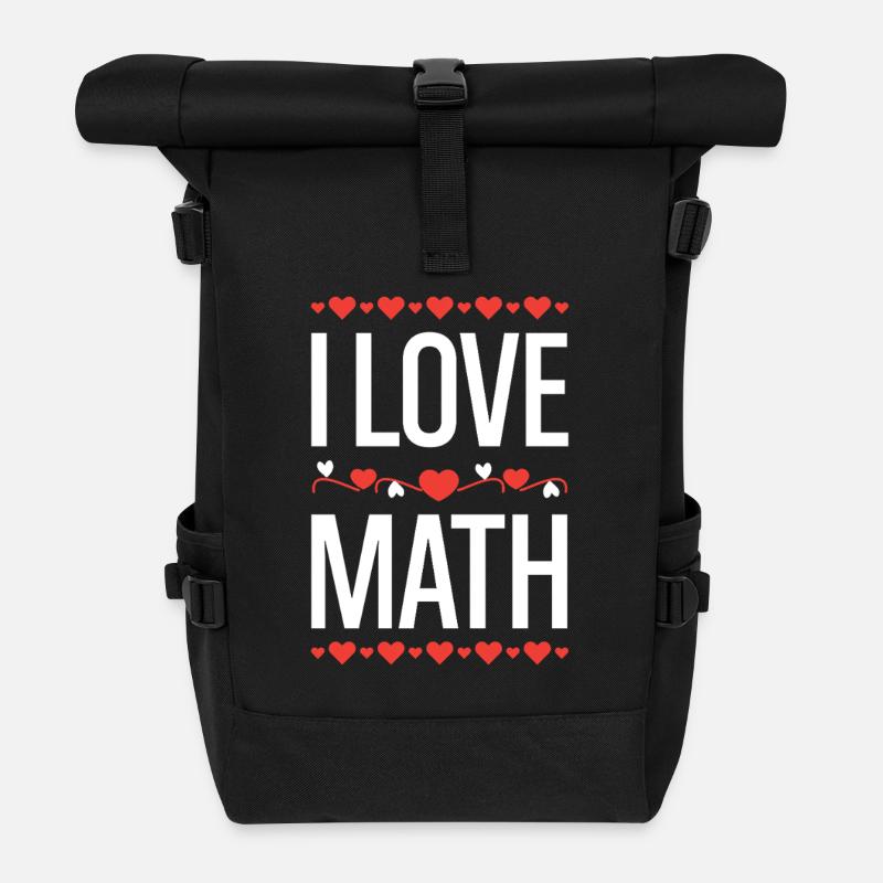 I Love Math Design - Rolltop Rucksack - Schwarz