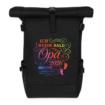 Ich werde bald Opa 2026 - Rolltop Rucksack - Schwarz - Vorne