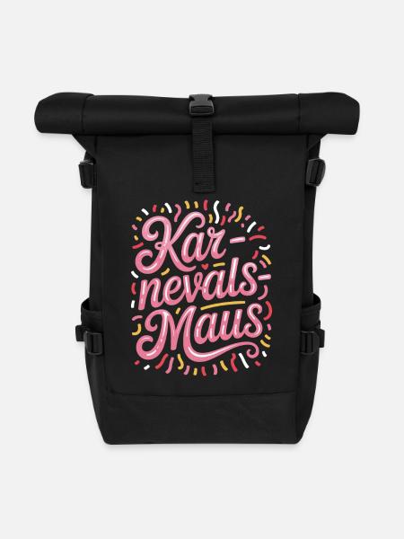 Karnevalsmaus Karneval Köln Kölner Karnevals Maus - Rolltop Rucksack - Schwarz