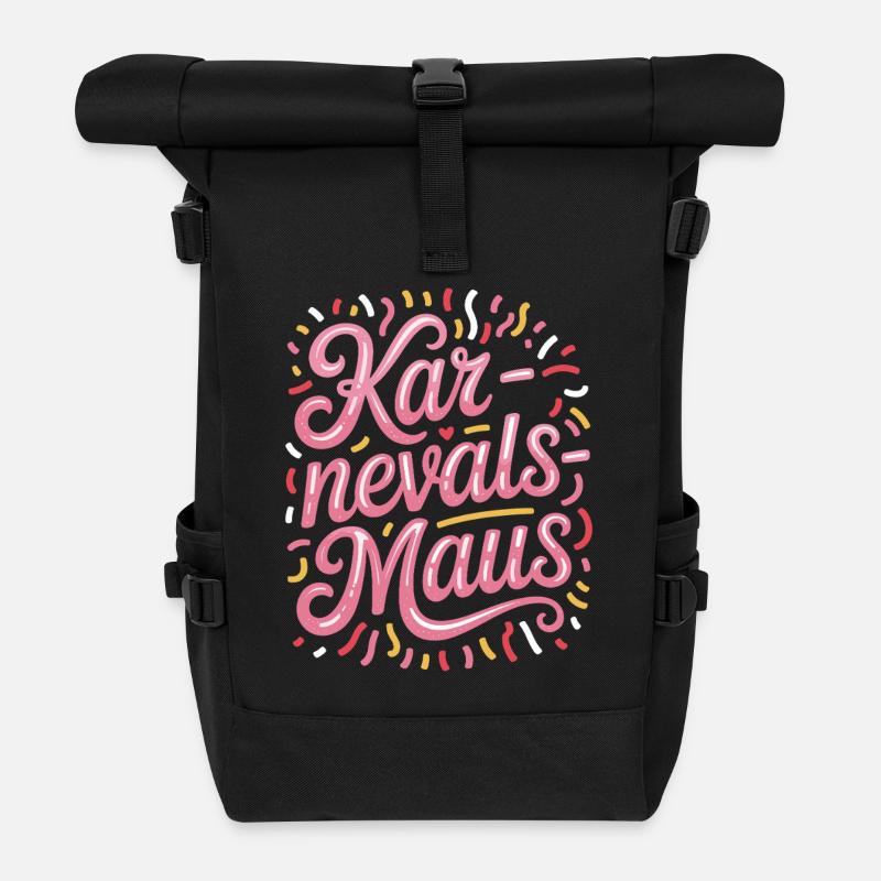 Karnevalsmaus Karneval Köln Kölner Karnevals Maus - Rolltop Rucksack - Schwarz
