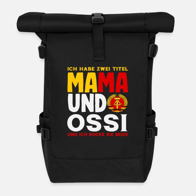 Mama Ossi Spruch Rocke Beide DDR Stolz - Rolltop Rucksack - Schwarz