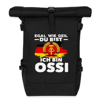 Ich Bin Geiler Ossi Spruch DDR Stolz - Rolltop Rucksack - Schwarz - Vorne