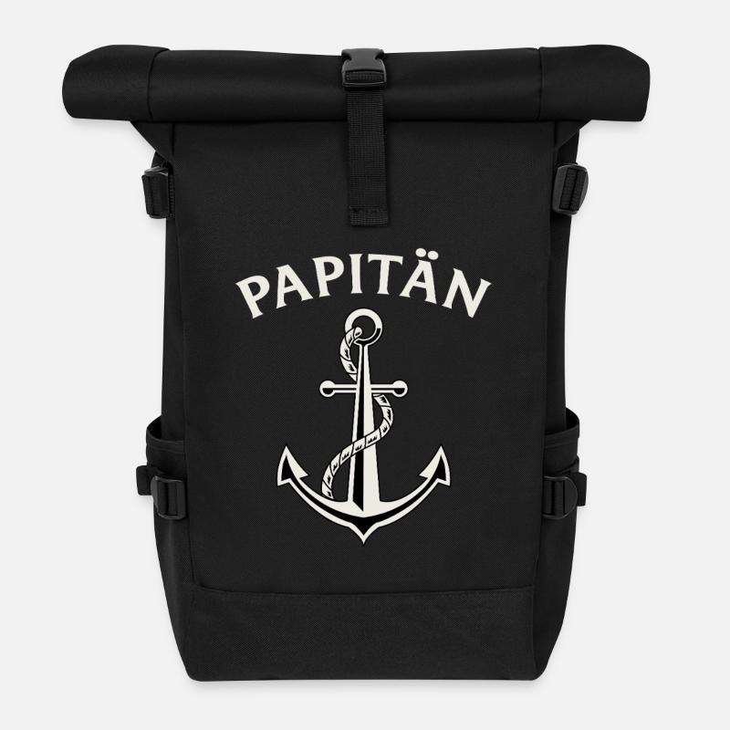 PAPITÄN Anker / Ostsee, Nordsee - Rolltop Rucksack - Schwarz