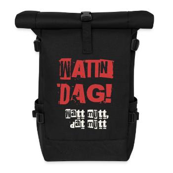 Wattn Dag Watt mutt dat mutt - Rolltop Rucksack - Schwarz - Vorne