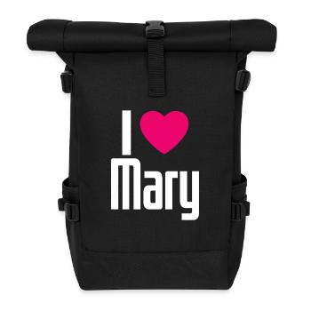 I Love Mary Pinkes Herz Ich liebe Mary - Rolltop Rucksack - Schwarz - Vorne
