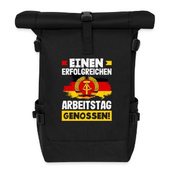 Successful working day comrades Ossi Spruch GDR - Roll Top Backpack - black - Front