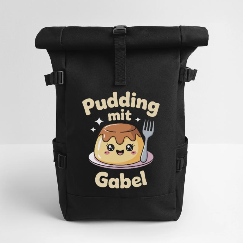 Pudding with fork Roll Top Backpack