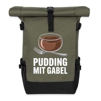 Pudding à la fourchette - Sac à dos roll top - olive/noir - Devant