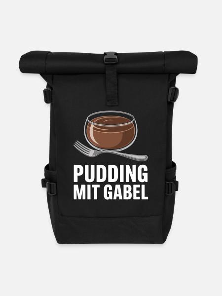 Pudding Mit Gabel - Rolltop Rucksack - Schwarz