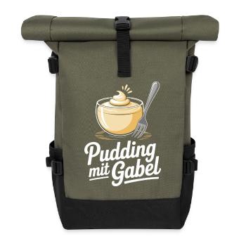 Pudding à la fourchette - Sac à dos roll top - olive/noir - Devant
