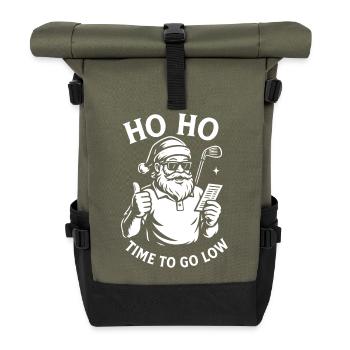 Ho Ho Zeit zum Sinken Santa Golf Weihnachten - Rolltop Rucksack - Olive/Schwarz - Vorne