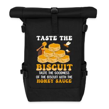 Honey Glazed Biscuit Stack - Roll Top Backpack - black - Front