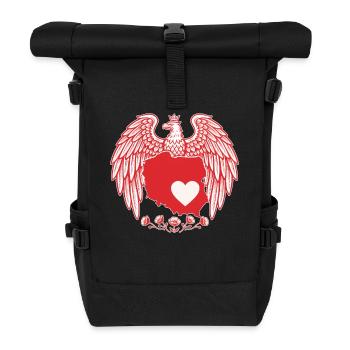 Conception de la carte du cœur de l’aigle polonais - Sac à dos roll top - noir - Devant