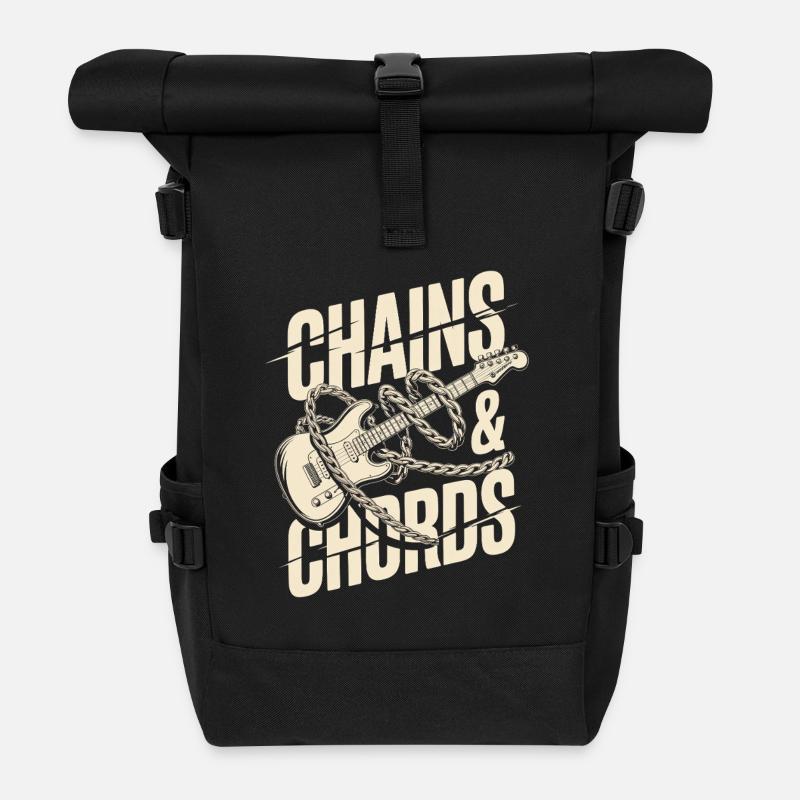 Chains & Chords Punk Rock Music - Rolltop Rucksack - Schwarz