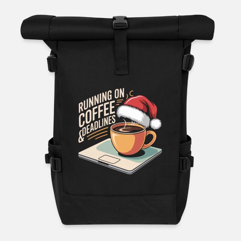 Weihnachtsbüro Humor - Rolltop Rucksack - Schwarz