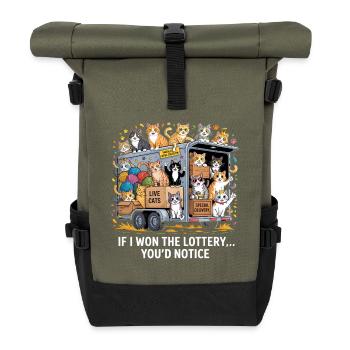 C’est drôle si je gagnais à la loterie, vous le remarqueriez - Sac à dos roll top - olive/noir - Devant