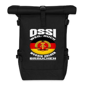 Ossi because Wessis also need heroes Spruch DDR - Roll Top Backpack - black - Front