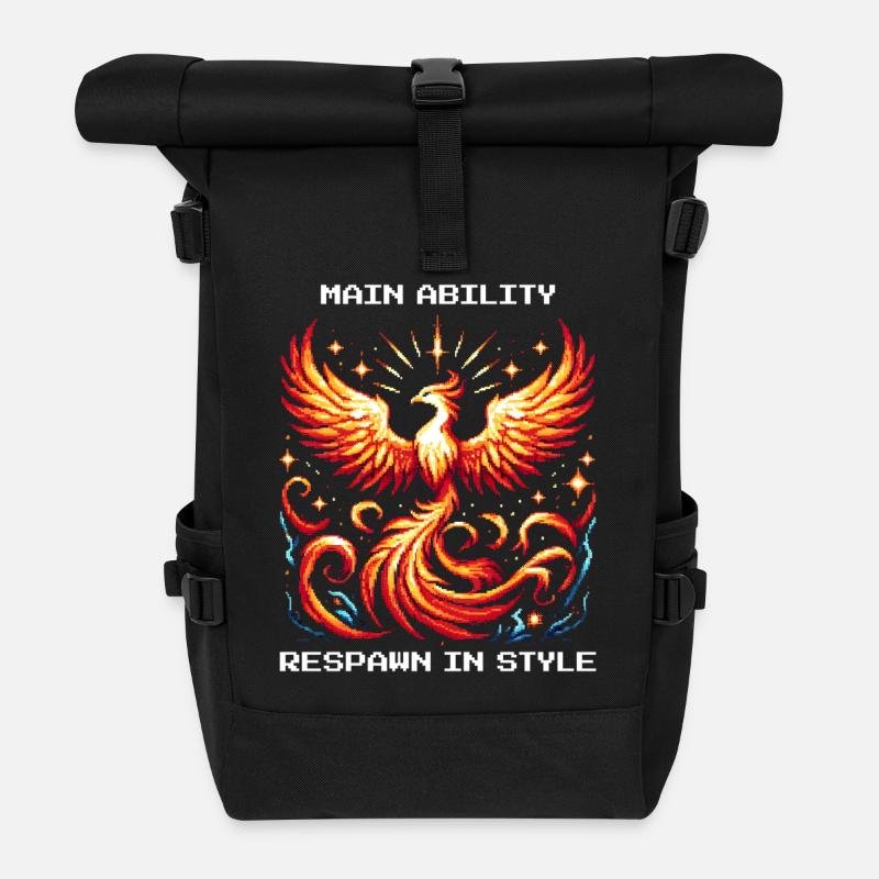 Capacité principale : Réapparaître avec style | Phénix - Sac à dos roll top - noir