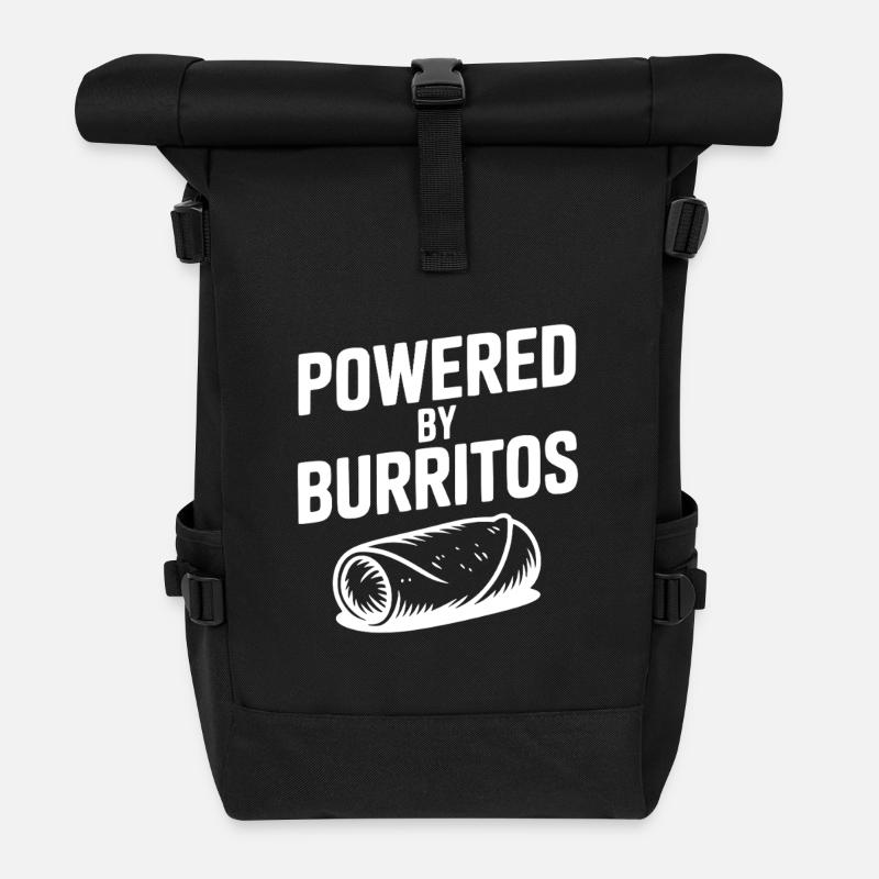 Angetrieben von Burritos - Rolltop Rucksack - Schwarz